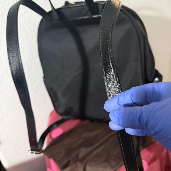 Kate Spade Black Leather Backpack Adjustable Straps Wear Functional - Picture 8 of 16